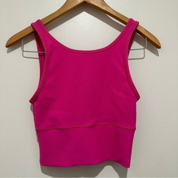 LULULEMON Power Pivot Sonic Pink Tank Top Ribbed Reversible EUC - Picture 2 of 6